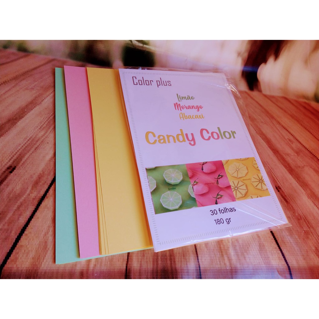 Kit Papel Color Plus Candy Color 30 Folhas Shopee Brasil 6923