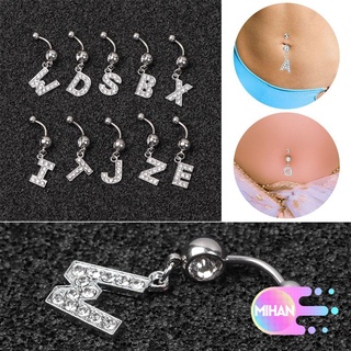 MIHAN Piercing De Umbigo Com 26 Letras Incrustadas De Aço Inoxidável