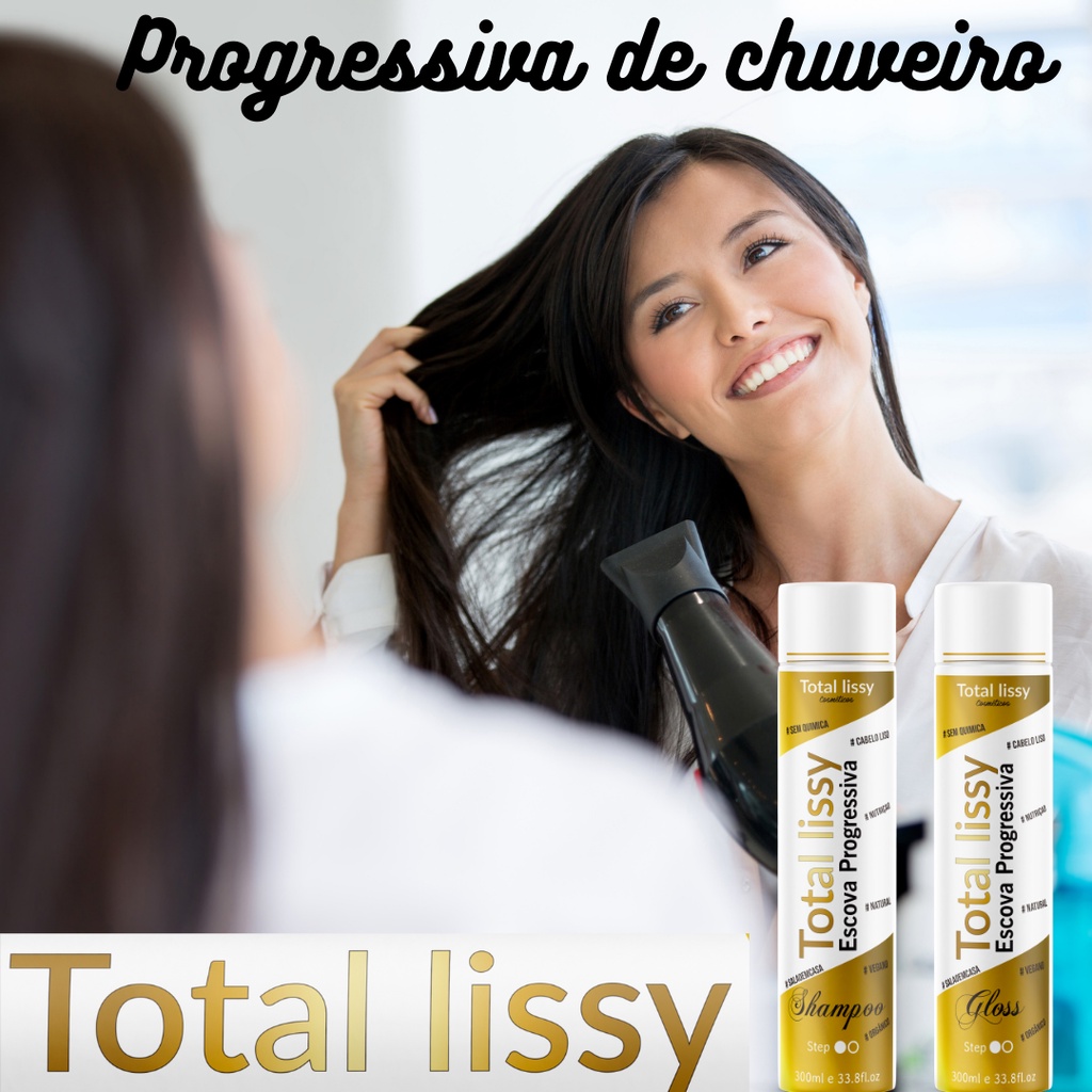 Kit Progressiva Definitiva No Chuveiro Orgânica Sem Formol Cabelo Liso Em Casa