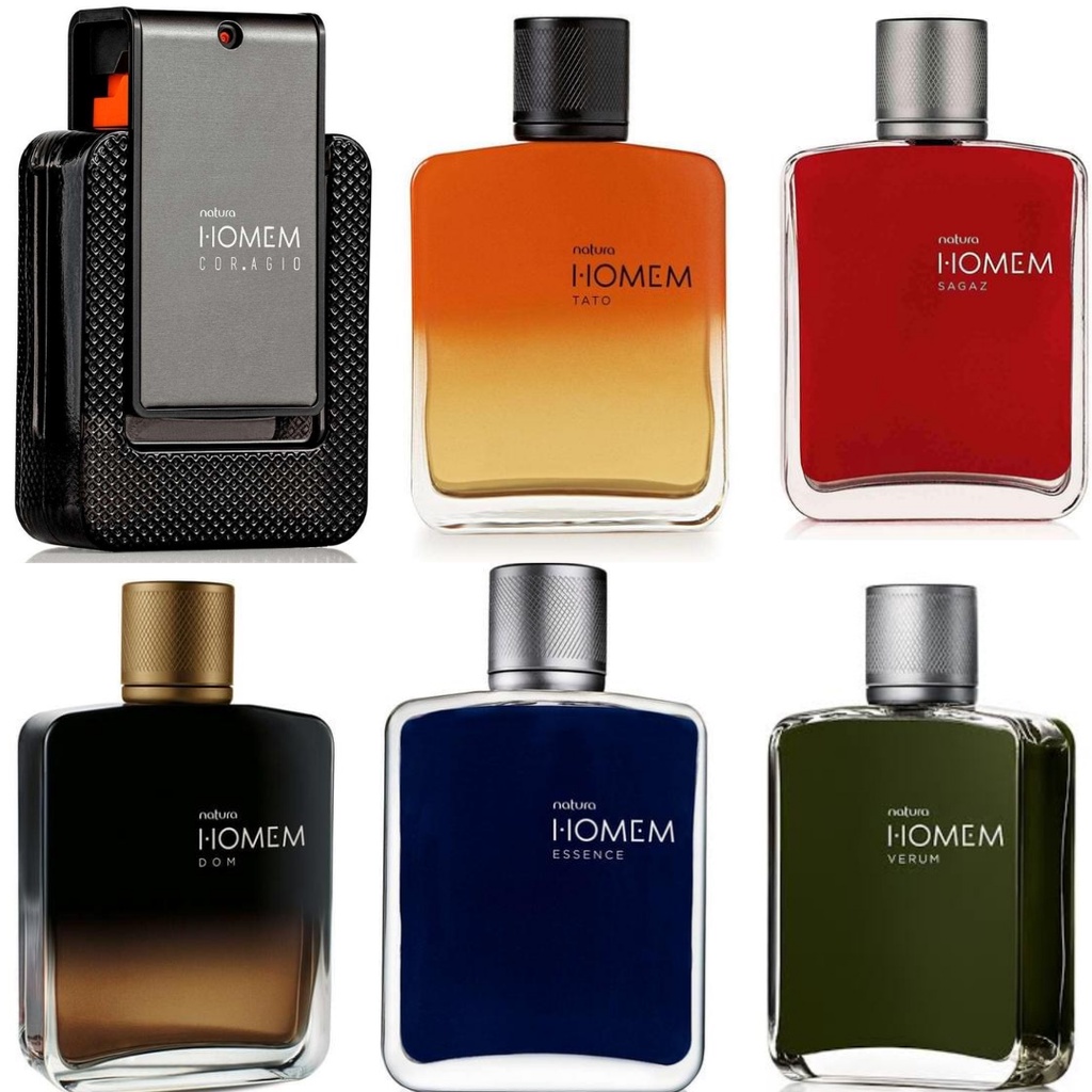 Perfumes Natura Homem (clássico, Coragio, Dom, Sagaz, Tato, Essence, Verum,  Neo, Madeiras) | Shopee Brasil