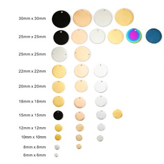 10pcs/lot 12mm-25mm 6 Tamanhos Diy Round Pendant Tag Dia Das Mães Presente Jóias Acessórios Dos Pais Etiquetas De Aço Inoxidável Gravadas Palavra Foto Logotipo Metal Marca Rótulo em Oferta na Shopee