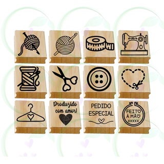 Mini Carimbos Para Embalar Costura/artesanato/crochê/bordado em Oferta na Shopee