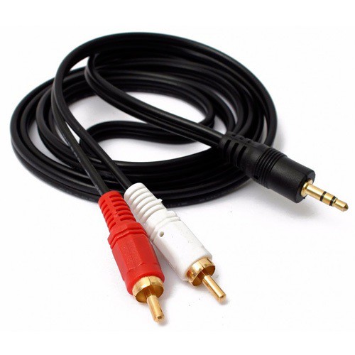 Cabo Auxiliar 1 P2 Macho X 2 Rca Macho Áudio 1,5m  para Som TV Home Theater Celular