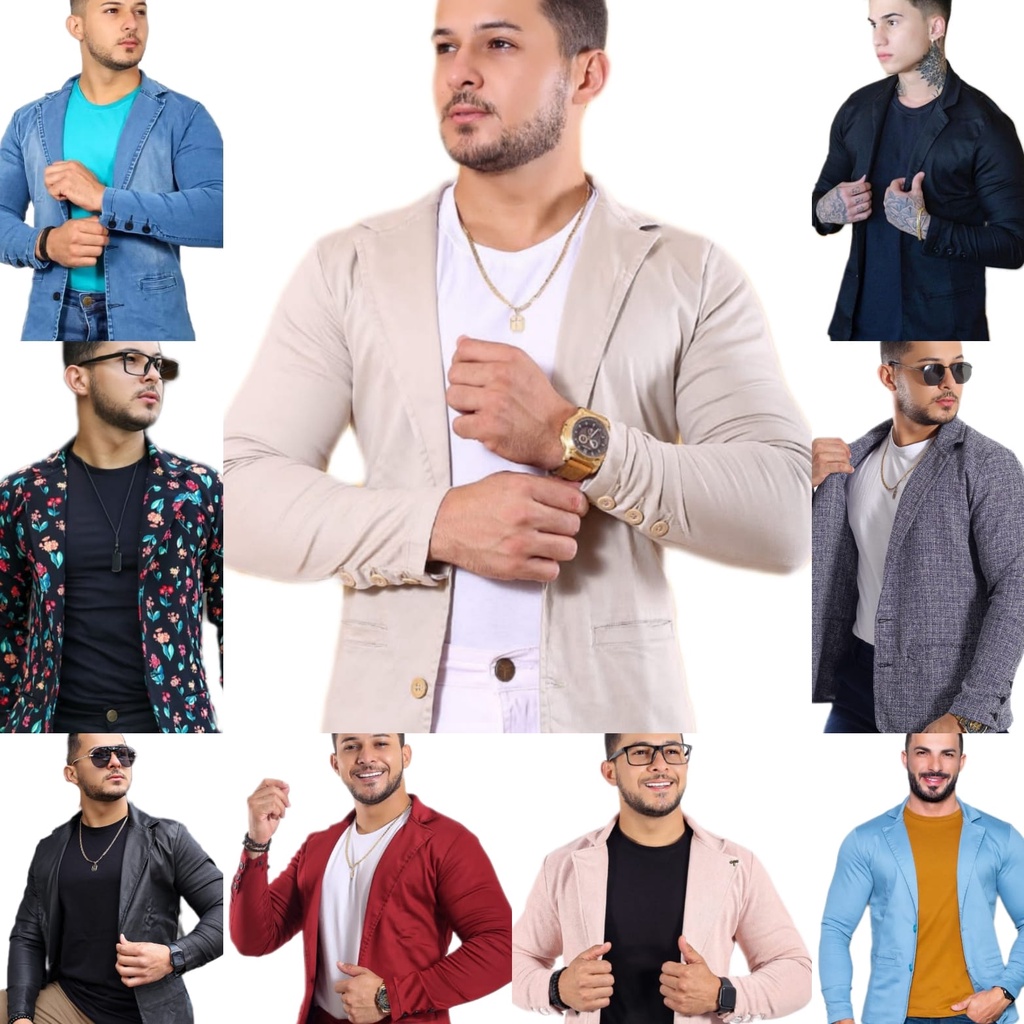 Blazer Masculino Slim Fit Moderno Casual Esporte Fino