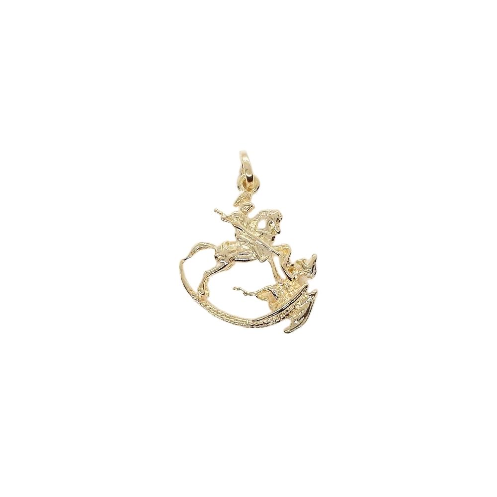 Pigente São Jorge Banhado A ouro 18k C/ Garantia