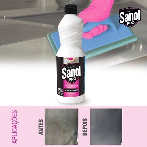 Limpa Grelha Grill Fornos Coifas 1lt Sanol Detergente Desengordura Profissional Concentrado