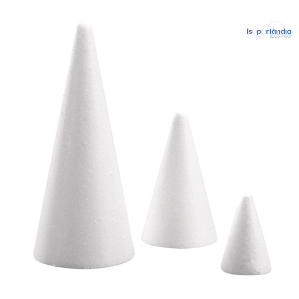 Kit cone de Isopor tamanhos variados 12 unidades escolha seu tamanho em Oferta na Shopee