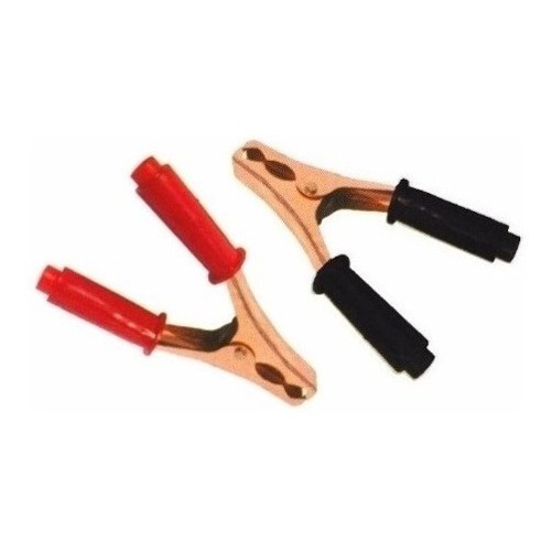 Kit 1 Par - Garra Jacaré Para Bateria 150mm Preta/vermelh