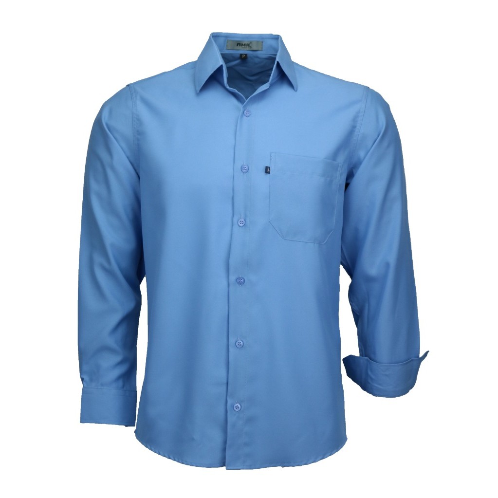 Camisa Social Amil Microleve Não Amassa Com Bolso Luxo Serve para Uniforme