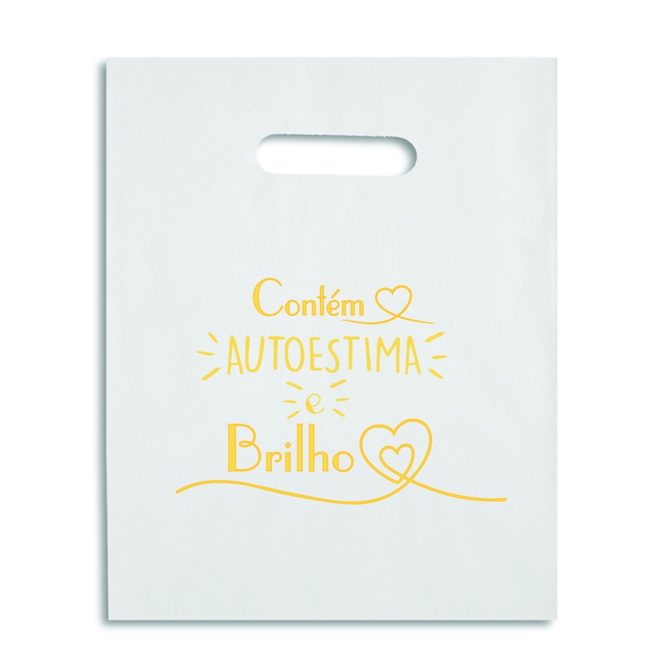 Sacolas Plásticas resistente  17X25 frases 50 unid. brilho autoestima - kits - perfumaria - acessorios