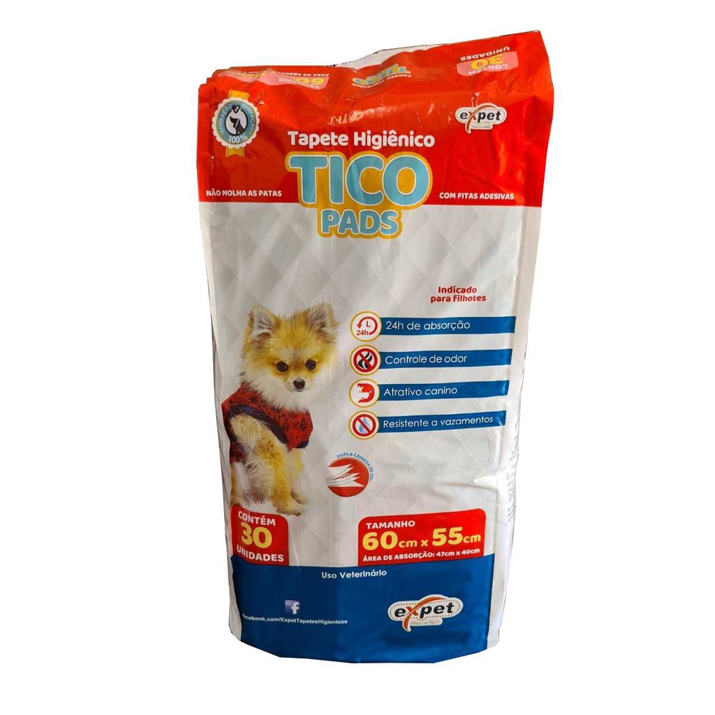 Tapete Higiênico para cães Tico Pads 60x55 30 Unidades