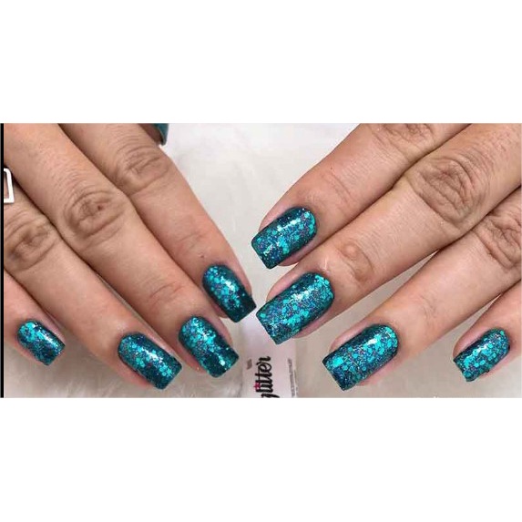 Esmalte Tóquio “Hits - Glitter” - Cor Glitter Flocado Verde/Azul