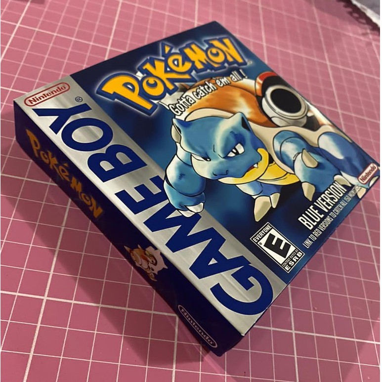 caixa com berço repro para pokemon blue de gameboy classic gb