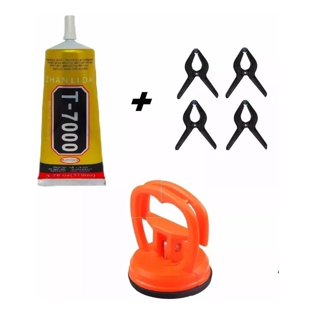Kit Cola T7000 110ml 4 Grampos Fixação Ventosa  manutenção celular Super Oferta