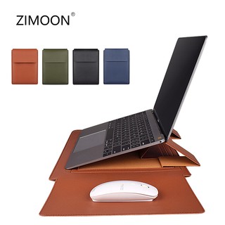 Laptop Saco De Manga Para Macbook Air Pro Couro PU 13/14 Polegada Notebook Bolsa Com Suporte Do Mouse Pad
