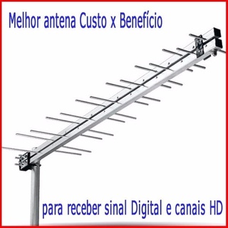 Antena Externa Digital UHF HD 28 Elementos Para TV Conversor Sinal HDTV E Imagem Alta Resolução