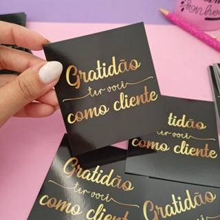 Cartão de agradecimento ao cliente | Postal de Agradecimento ao Cliente pela Compra | Cartão para Encomendas | Cartão "Gratidão ter você como cliente" | Cartão para Adesivos 9x10cm em Oferta na Shopee