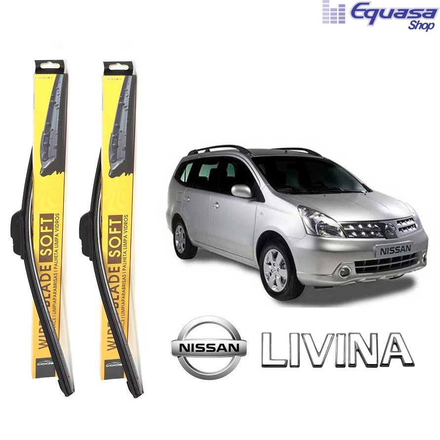 Kit Par 2 Palhetas para Limpador de Parabrisa Dianteiro para Nissan Livina 2008 a 2014