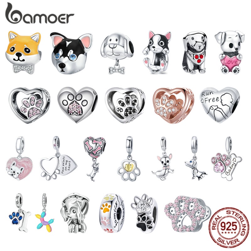 Bamoer 925 Prata Esterlina Charme Grânulo Cão Garra DIY Para Pulseira Pingente Jóias Presente em Oferta na Shopee