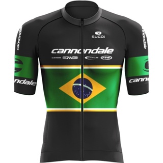 Camiseta Masculina Para Ciclista Connondale Brasil Preta em Oferta na Shopee