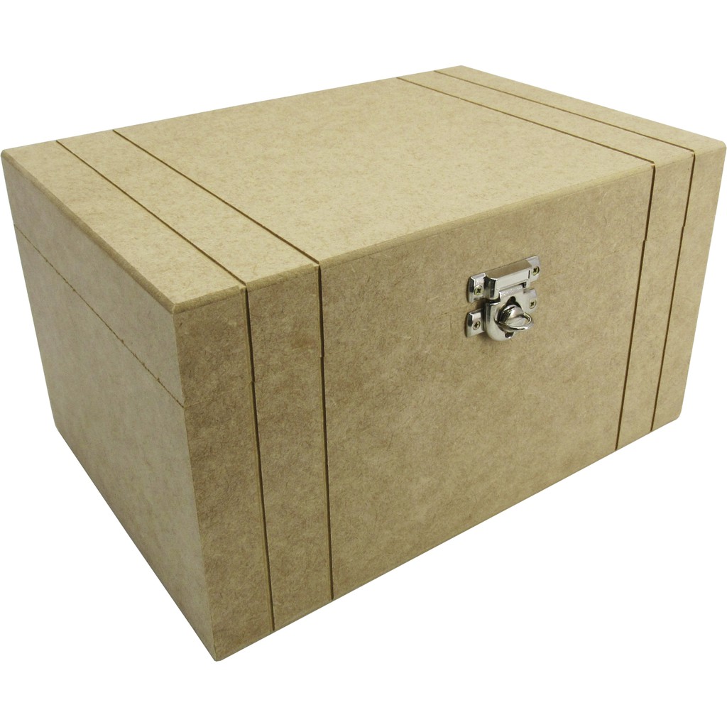 Frasqueira Baú Organizador com Fecho e Dobradiça 29x20x16 Cm MDF