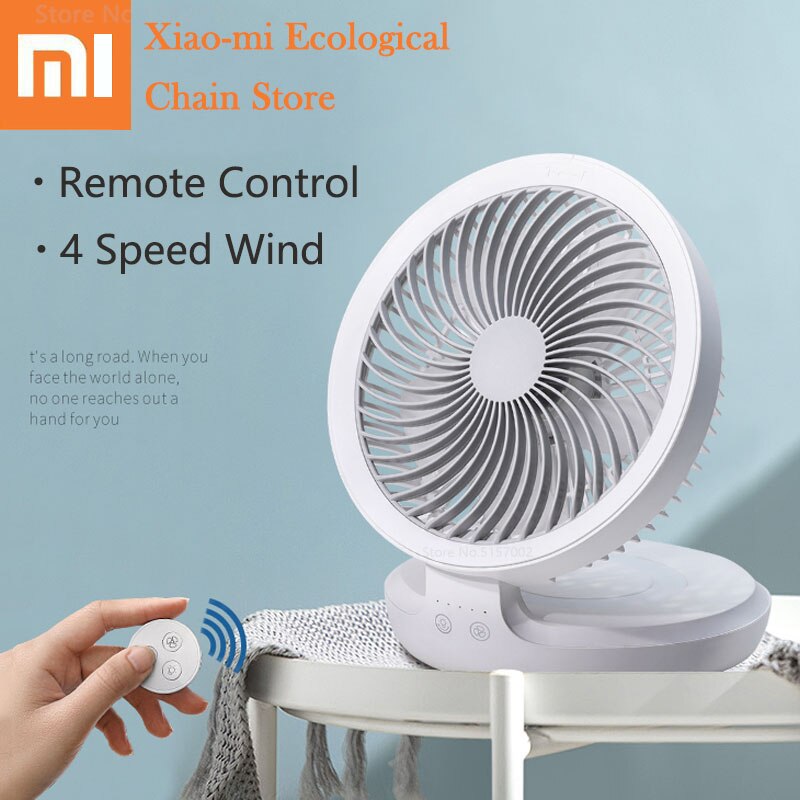 Xiaomi Edon Ventilador Portátil De Mesa Controle Remoto Do Mini De Circulador De Ar Inteligente Pessoal Dobrável Resfriador Elétrico 4 Velocidades Vento