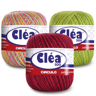 Linha Clea 500 Metros Circulo para Crochê, Tricô, Bordado, Amigurumi, Roupa, Biquini e Artesanato - Varias Cores