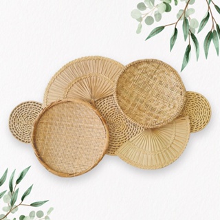 Decoração Parede Boho Composição Cestos de Palha em Oferta na Shopee