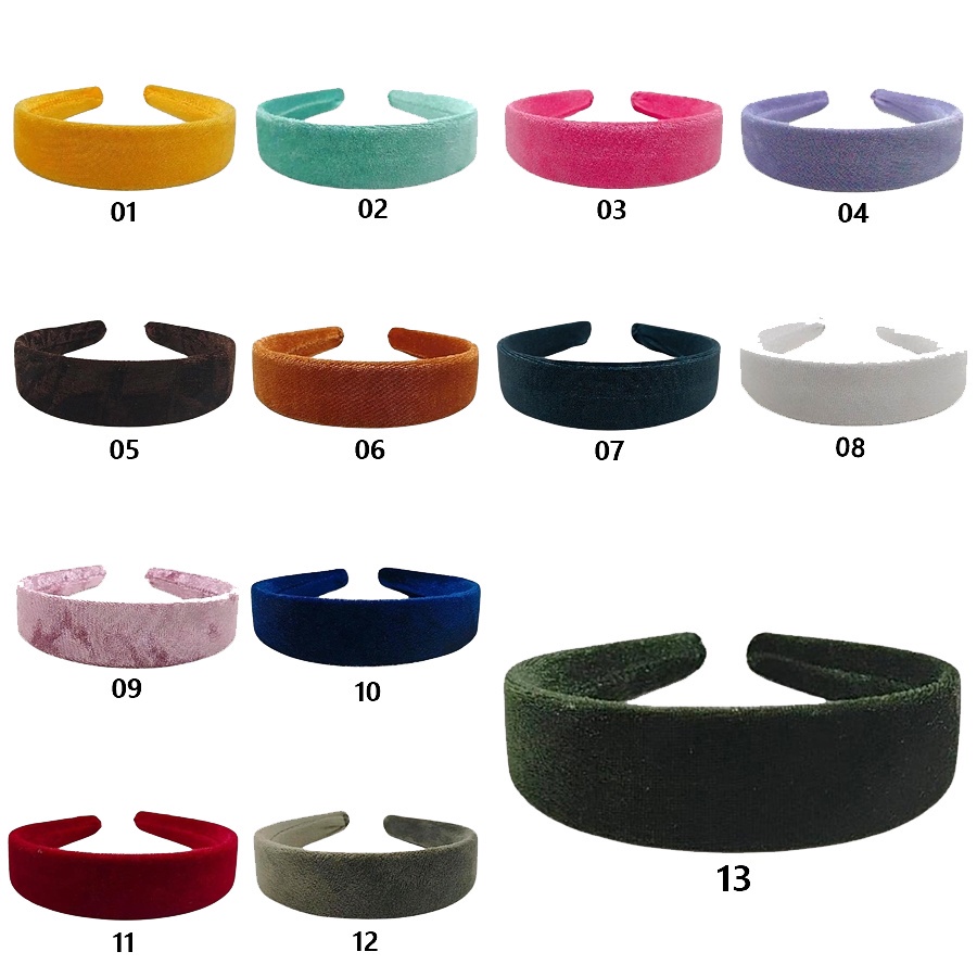 KIT 02 TIARA ARQUINHO VELUDO LISA MONTAGEM ACESSÓRIOS CABELO 30MM/3CM