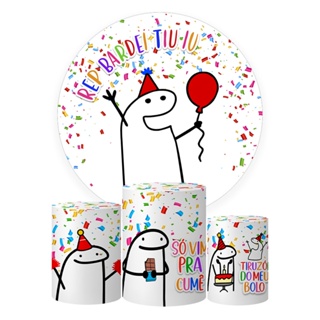 Trio Capa Cilindro + Painel Tema Flork Festivo Veste Fácil em Oferta na Shopee