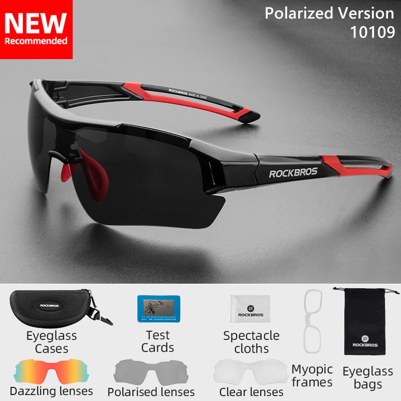 ROCKBROS Ciclismo Óculos Homens Mulheres Esportes Sun Road MTB Bicicleta Polarizada 3 Lentes Proteção Para Equitação