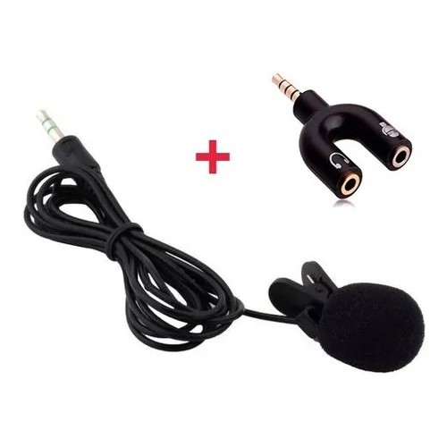Microfone De Lapela + Adaptador Fone E Microfone Headset em Oferta na Shopee
