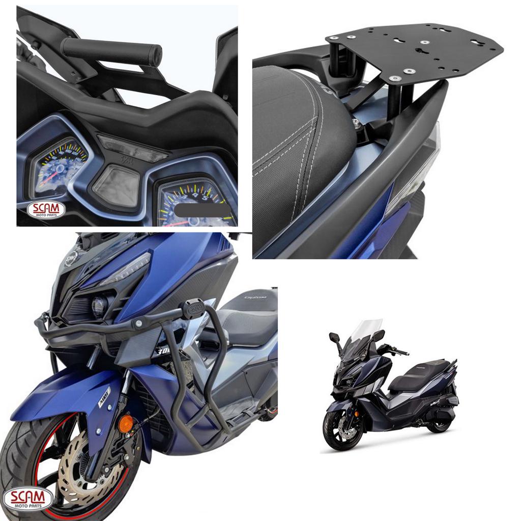 Protetor Carenagem + Suporte Baú + Suporte de Gps Celular Dafra Cruisym 300 - Scam
