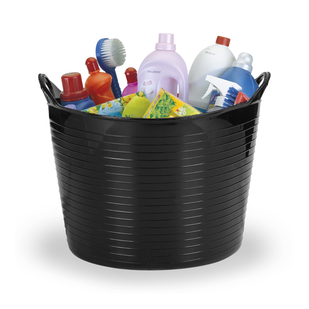 Cesto Roupa Flex Arthi C/ Alça Organizador Lavanderia 30l Preto 7680 redondo