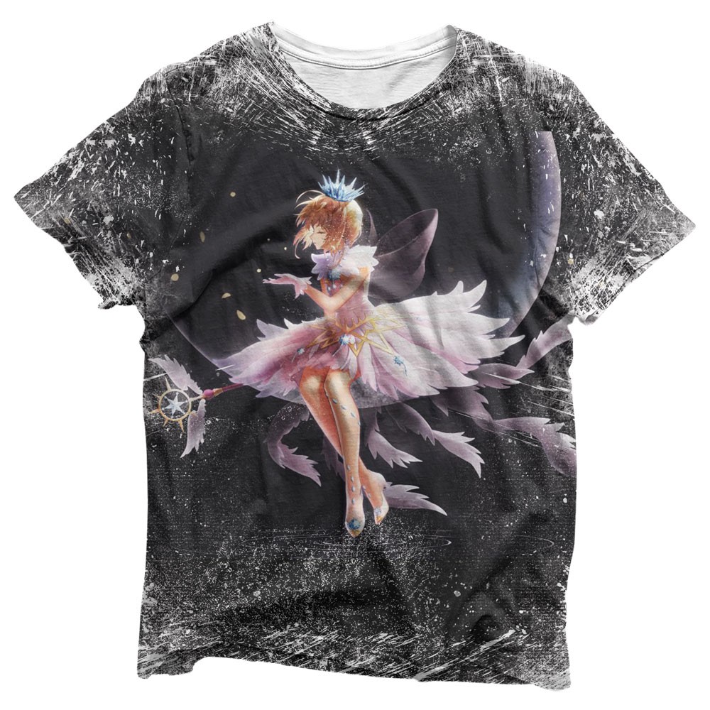Camisa Cardcaptor Sakura Dark Background - Camisas Cardcaptor Sakura Estampa Total