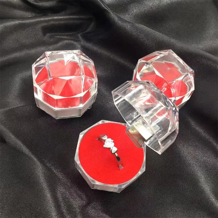 Venda Quente Pacote De Jóias Anel Brinco Caixa/Acrílico Transparente Embalagem De Casamento/Mini Recipiente Organizador
