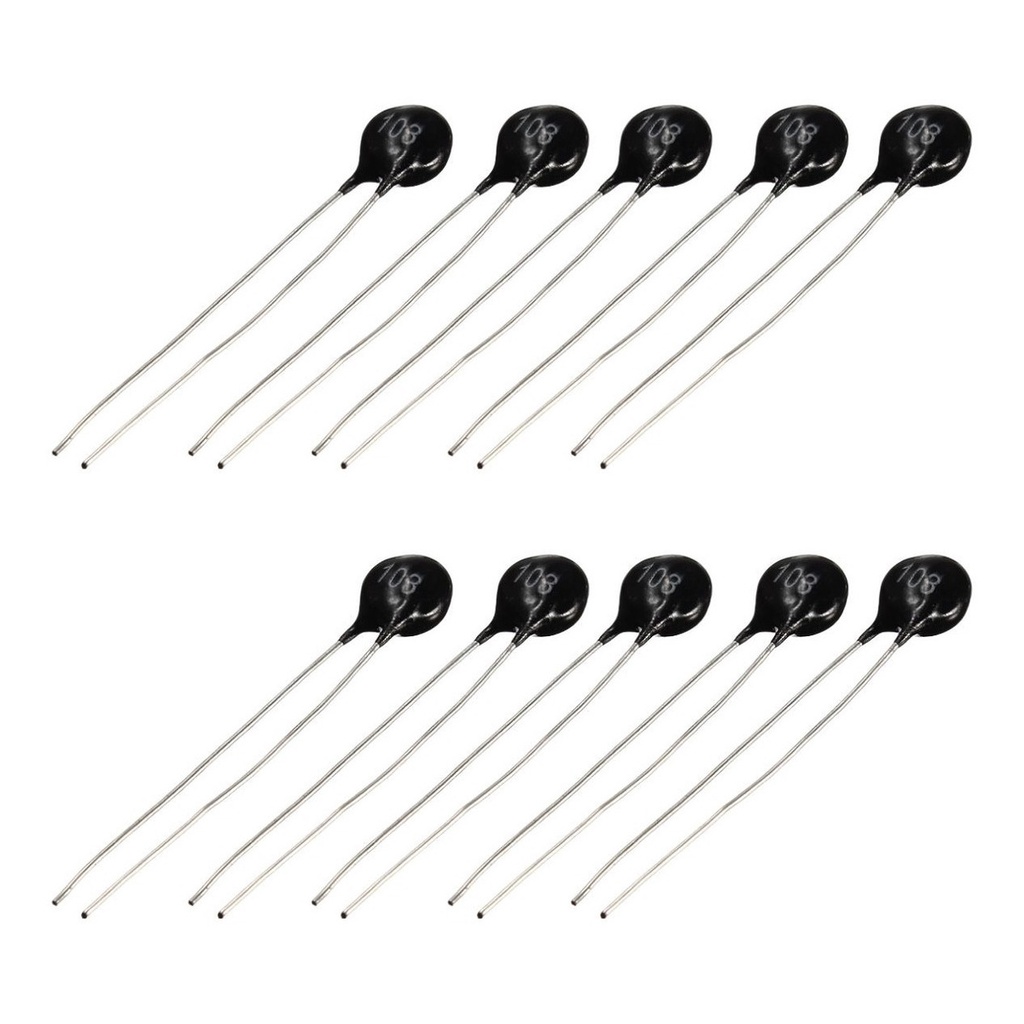 Sensor Temperatura Termistor NTC MF52-103 5mm 10K Ohms Faixa de -55 a 125°C - Kit 10 Peças Para Arduino