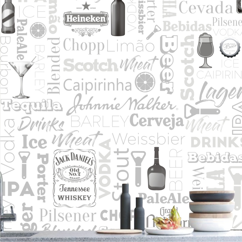 Adesivo De Parede Cozinha Bebida Cerveja Vintage Bar M141