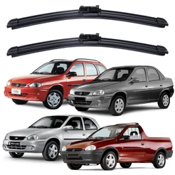 Par Palhetas Limpador Para-brisa Dianteiro GM Chevrolet Corsa Sedan Pick Up Montana Kit