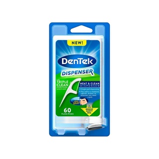 Kit Dispenser para Fio Dental Dentek Floss Picks Triple Clean Advanced Clean 120 unidades