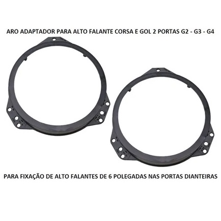 Par De Aro Adaptador Para Alto Falante Gol 2 Portas Dianteiro G2 G3 G4 /  716 em Oferta na Shopee