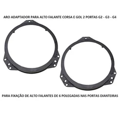 Par De Aro Adaptador Para Alto Falante Gol 2 Portas Dianteiro G2 G3 G4 / 716