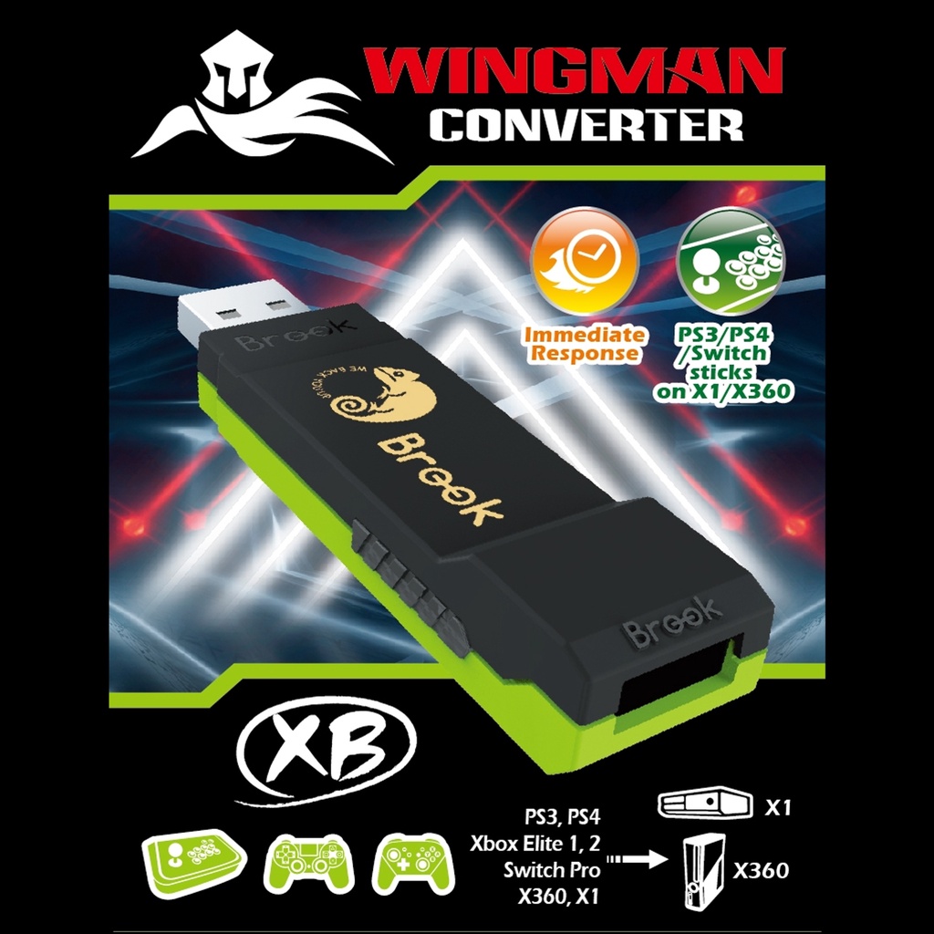 Brook Wingman XB Conversor Para PS4/PS3/Switch Pro/Xbox One/Elite 1  2/360  Controlador Console | Shopee Brasil