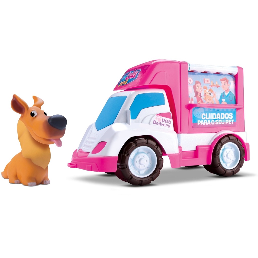 Carrinho Pet Shop C/ Cachorro Pet Care Delivery Samba Toys