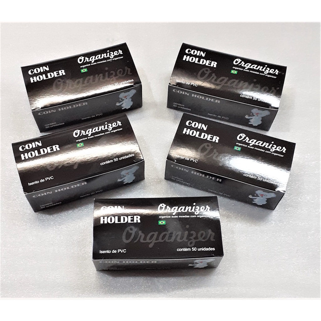 5x caixas de Coin Holder Tamanhos mais utilizados em Oferta na Shopee