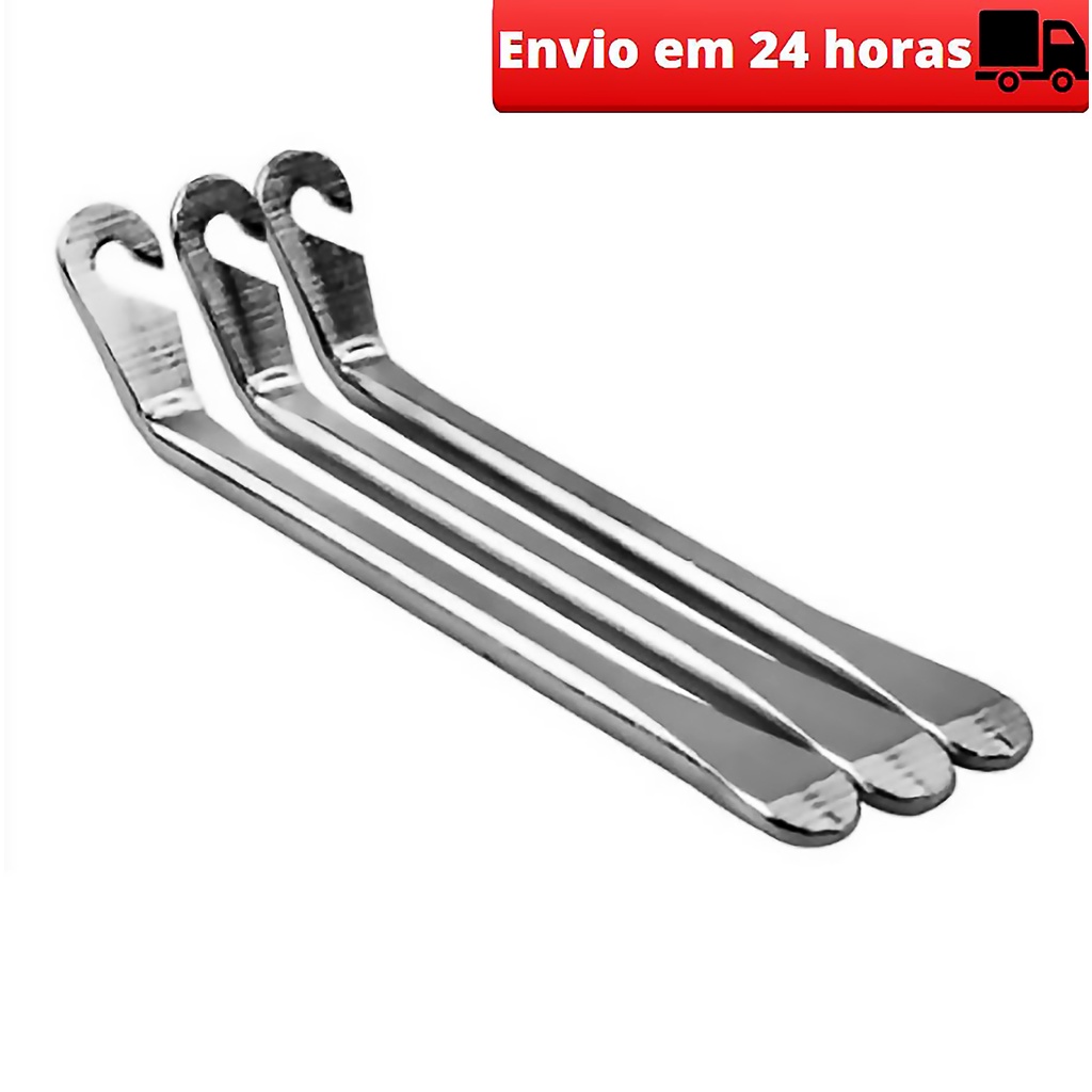 Kit de Espátulas Para Pneu Bicicleta Bike Em Aço 3 Peças Resistente e Robusta