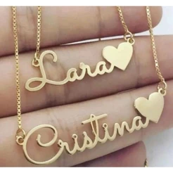 Colar Manuscrito (Colar com nome) - Banhado a ouro 18k - Fonte Fininha