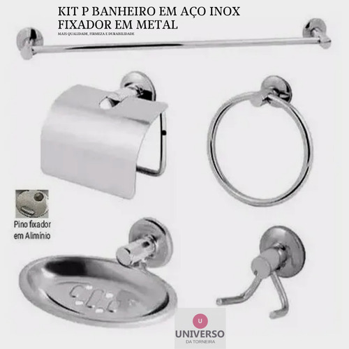 Kit Acessórios P/ Banheiro Stander Aço Inox 5 Peças Oferta