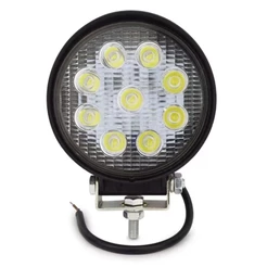 Farol Auxiliar Milha Redondo e Quadrado 9 Leds 27w Universal 12v/24v