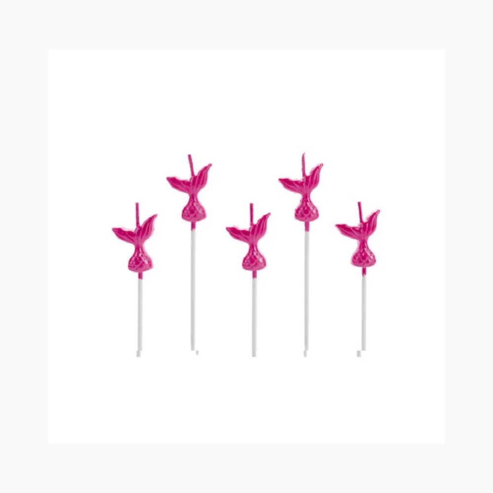 Vela Cauda Sereia c/ glitter - 02 Unidades - Silver Festas - Rizzo - Home & Living